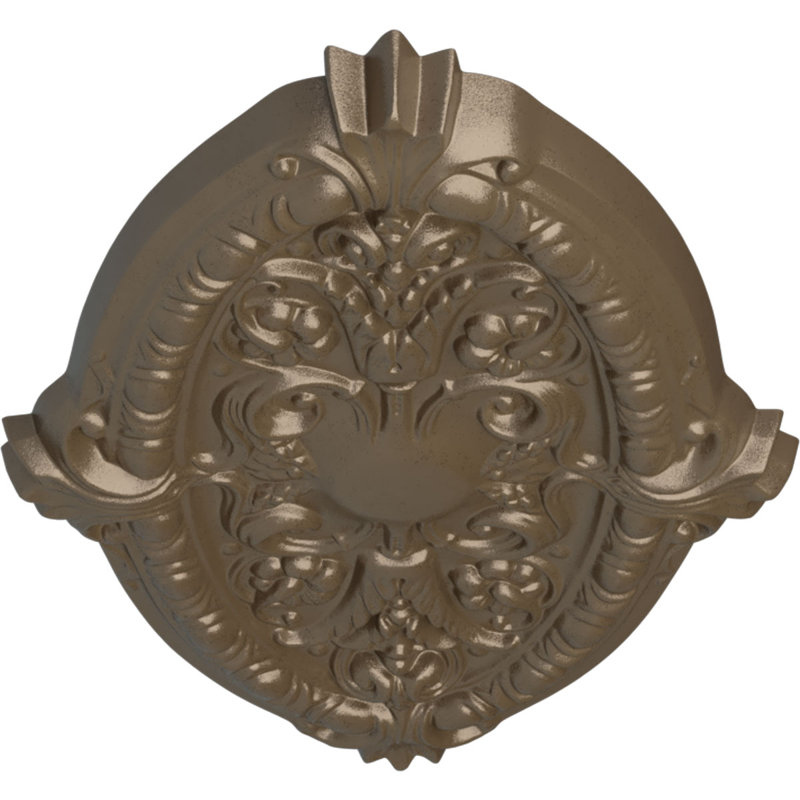 Médaillon de plafond 26 po x l 26 3/8 po x H 17 1/4 po x P 1 3/4 po (convient aux auvents jusqu'à 3 po), Argent chaleureux