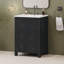 Petit ensemble de meuble-lavabo de style vintage 24 po x 18 po x 34 po avec lavabo en céramique et 2 portes à fermeture en douceur