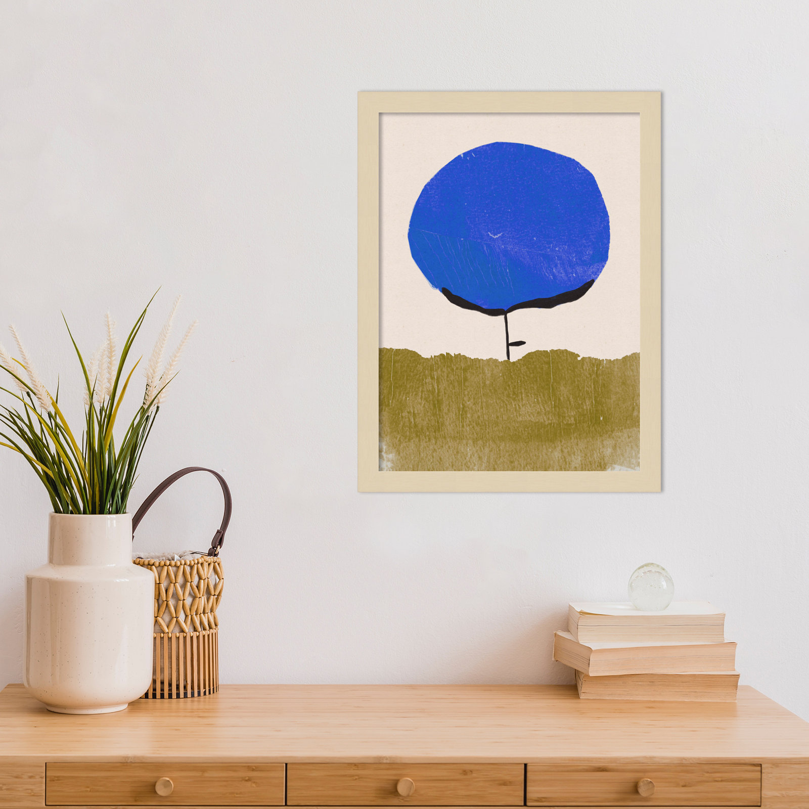 Blue Flower Print by Alisa Galitsyna, Brown, 17" H x 13" W