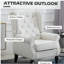 Fauteuil d'appoint capitonné à dossier haut Homcom Homcom, avec accoudoirs arrondis rembourrés et siège rembourré épais, blanc crème Homcom-509304600
