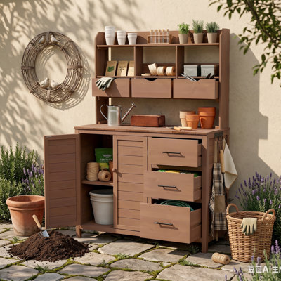 Solid Wood Potting Bench