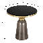 Table de bout ronde 19 po avec plateau en verre fritté et bordure en or brossé et base en verre trempé-125120046-109375857