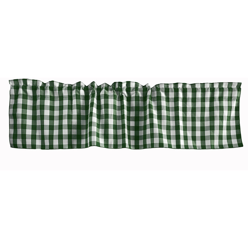 Cantonnière sur mesure l 58 po Haideh Gingham, L 58 po x L 14 po, Vert forêt