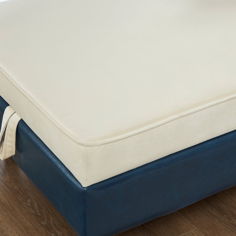 Chaise longue avec rangement dissimulé, Beige/Blue