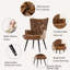 Fauteuil à oreilles en similicuir Nalupatio, fauteuil capitonné capitonné en cuir PU, fauteuil à oreilles avec lecture, fauteuil d'appoint pour salon, brun-2128126010