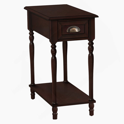 Accent Table, 2 Tier, Side Table, End, Narrow, Nightstand, Bedroom, Lamp, Storage Drawer