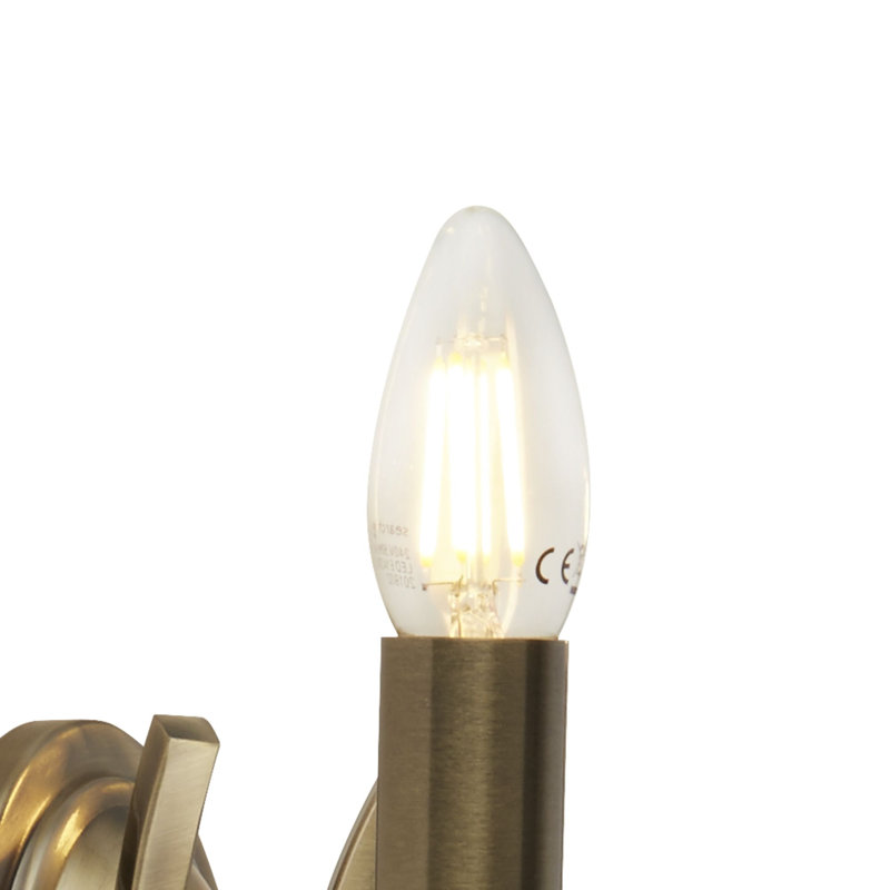 Roldan Mild Steel Candle Wall Light, Antique Brass