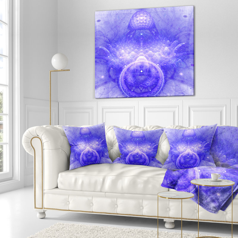 Infinite Boundaries of World - Coussin imprimé floral, 16 po x 1 po, Coussin décoratif, Bleu