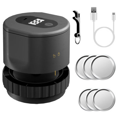 Jar Vacuum Sealer Kit for Wide and Regular Mouth Mason Jars Handheld Cordless Rechargeable Pump