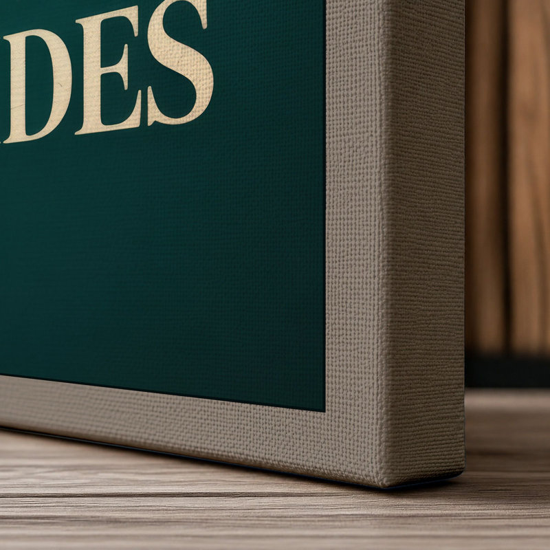Home Is Where Love Resides Typography - Wrapped Canvas, 18x12 - 45.7 x 30.5 cm, Taupe Border