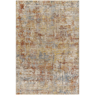 Pellerin Abstract Machine Woven  Area Rug in Rust