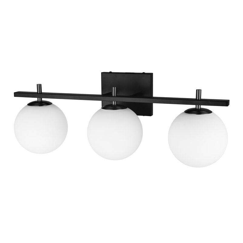 Éclairage pour meuble-lavabo à intensité variable 3 lumières Kadric, Noir mat