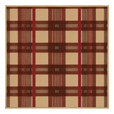  Washable Rustic Plaid Southwestern Area Rug