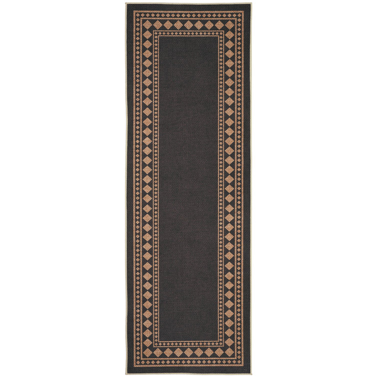 Modern Easy Jute Rug Machine Washable Geometric Bordered Indoor Outdoor Carpet with Non-Slip Backing, Non-Shedding Floor Cover for Backyard, Bedroom, Patio