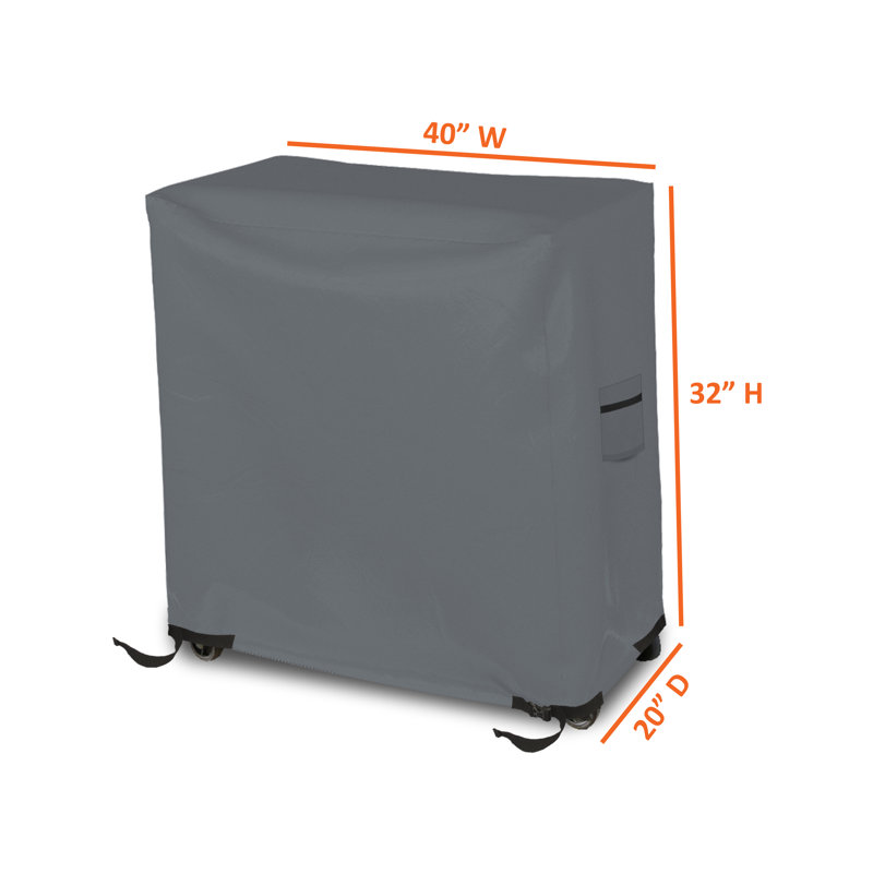 Heavy Duty Cooler Cart Cover, 18 OZ, 32" H x 40" W x 20" D, Gray