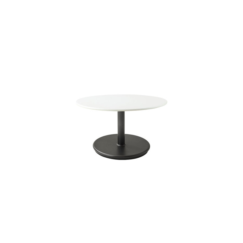 Go Outdoor Round Table, Dark Gray, 15.4" H x 17.8" W x 17.8" D, Black