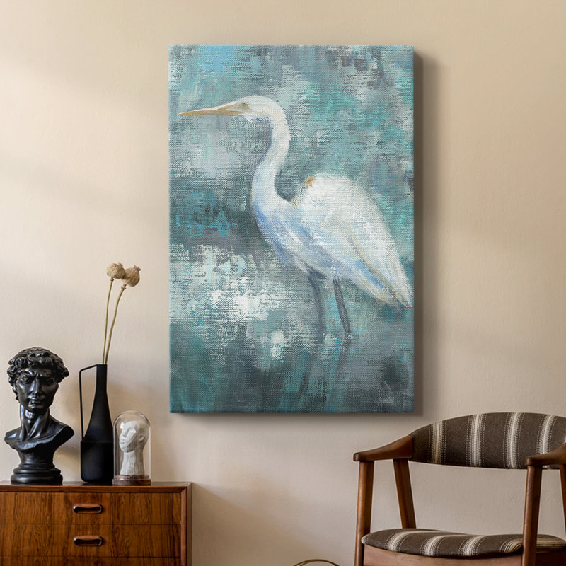 Aigrette côtière II - galerie Cavas sur mesure, H 18 po x l 12 po