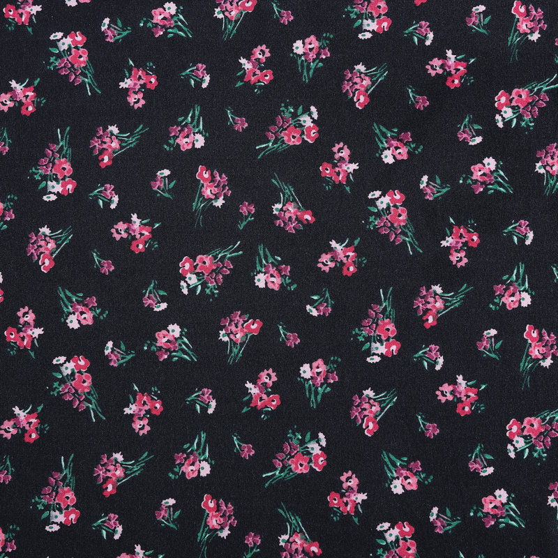 Betsey Johnson Printed Novelty Sheet Sets, Bouquet Ditsy Black, Twin Sheet Set with 1 Standard Pillowcase