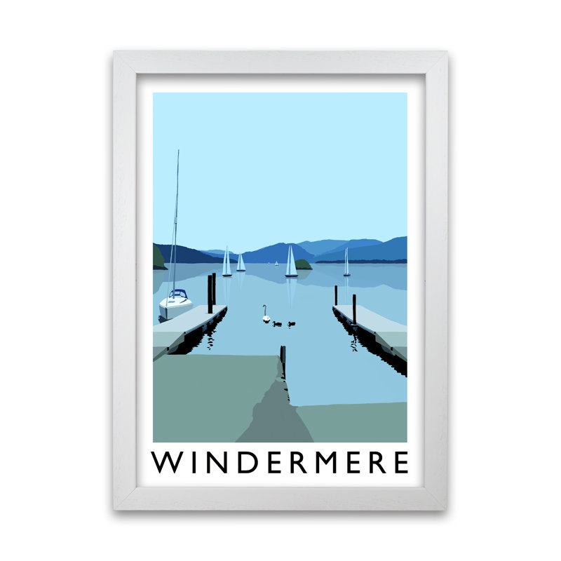 Windermere by Richard O'Neill - Single Picture Frame Rectangle Print, 42 cm H x 297 cm W, White