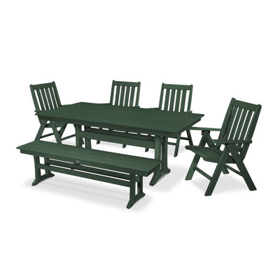 Ensemble de salle à manger avec chaises pliantes 6 pièces Vineyard