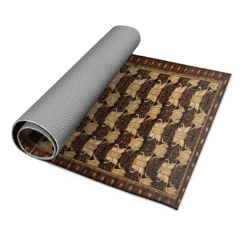 Tapis noir intérieur et extérieur ArtDeco, Rectangulaire 2 pi x 3 pi