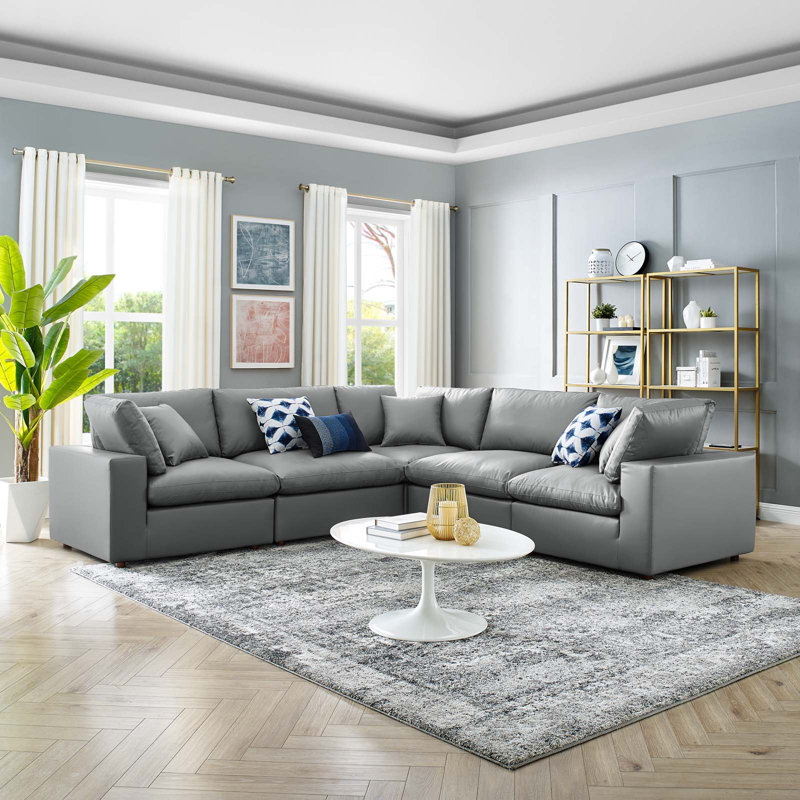 Canapé modulaire 5 pièces Modway Commix, Gris