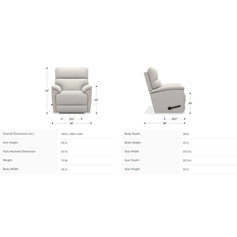 Trouper Leather Match Manual Rocking Recliner