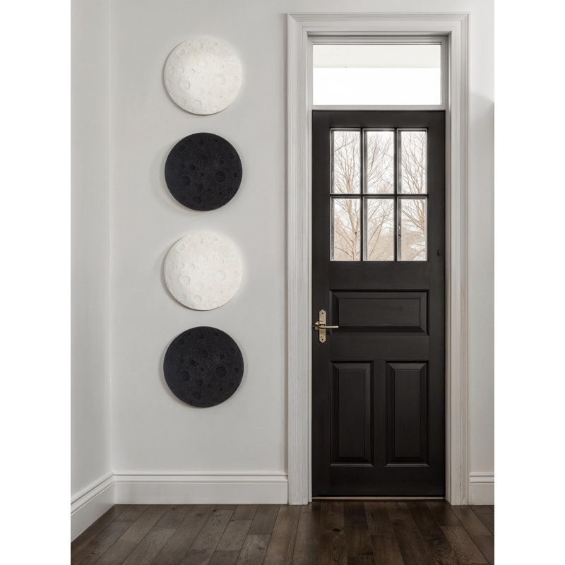 Crater Wall Art, 22", White Stone, White/Ivory