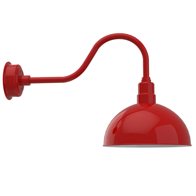 Lampe col de cygne extérieure, H 20,62 po x l 14 po x P 30,75 po, Rouge cerise