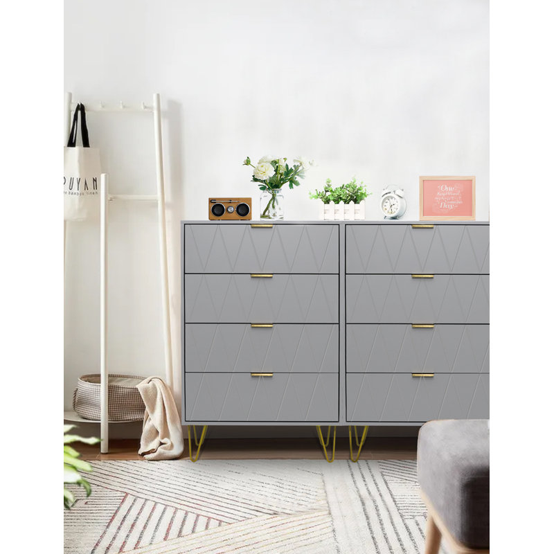 Marable 4 Drawer 23.6" W Chest, Gray