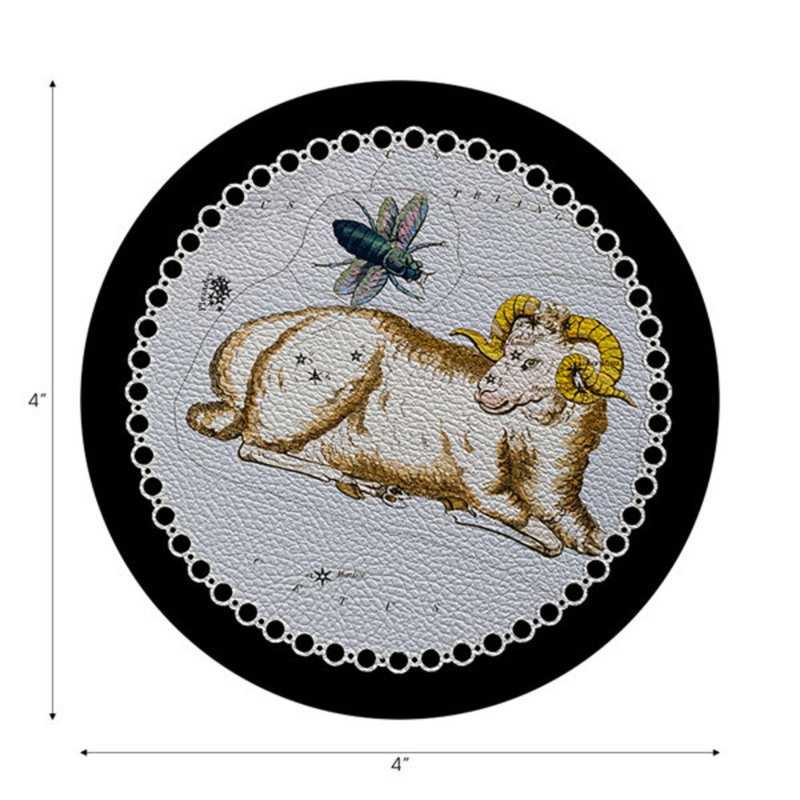Sous-verres Zodiac Aries, Noir
