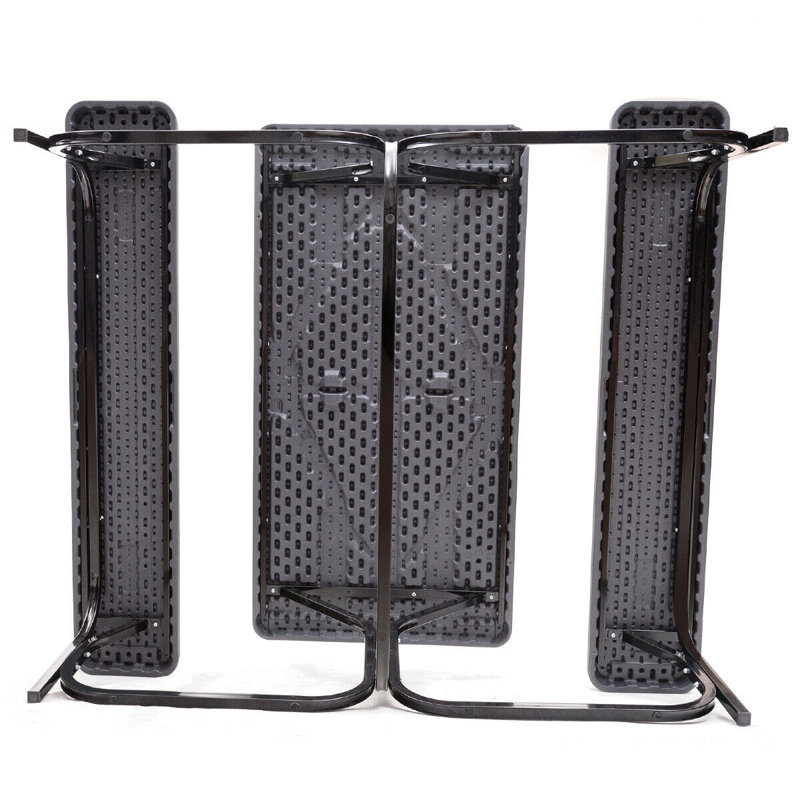 Erwinville Patio Dining Set with Rectangular Table, Black