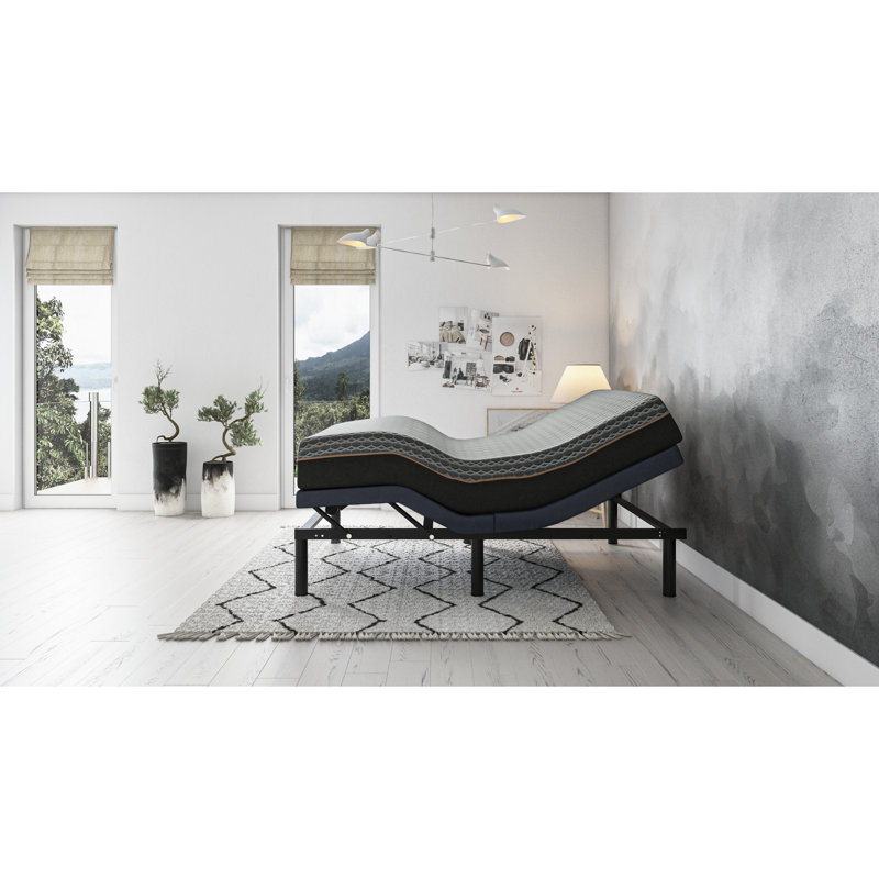 Base de lit grand ajustable Os25, avec massage et fabrication en acier, Grand lit