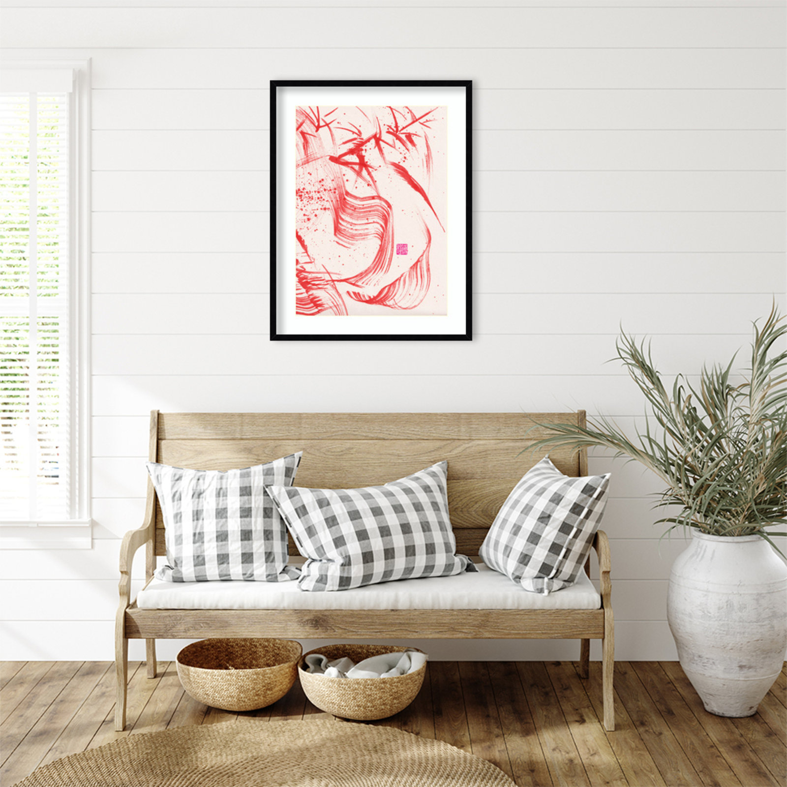 Lemma "Zen Bamboo Ink Abstraction 2" Print, Black, 33" H x 26" W