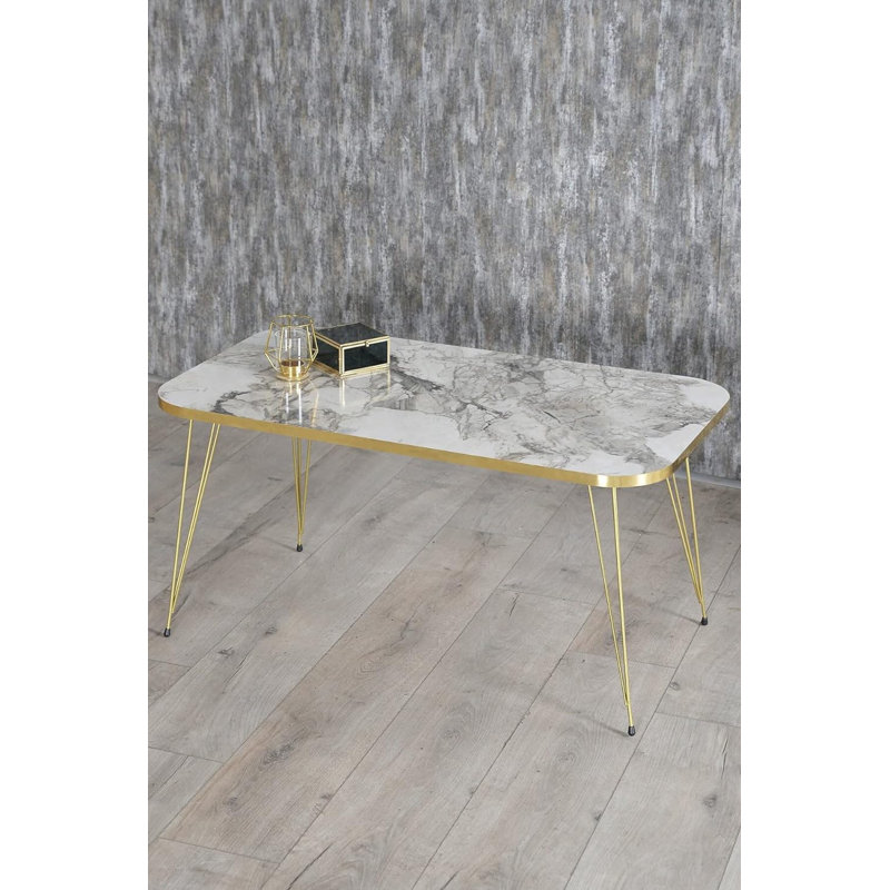 Zampa 35cm Console Table, White Marble