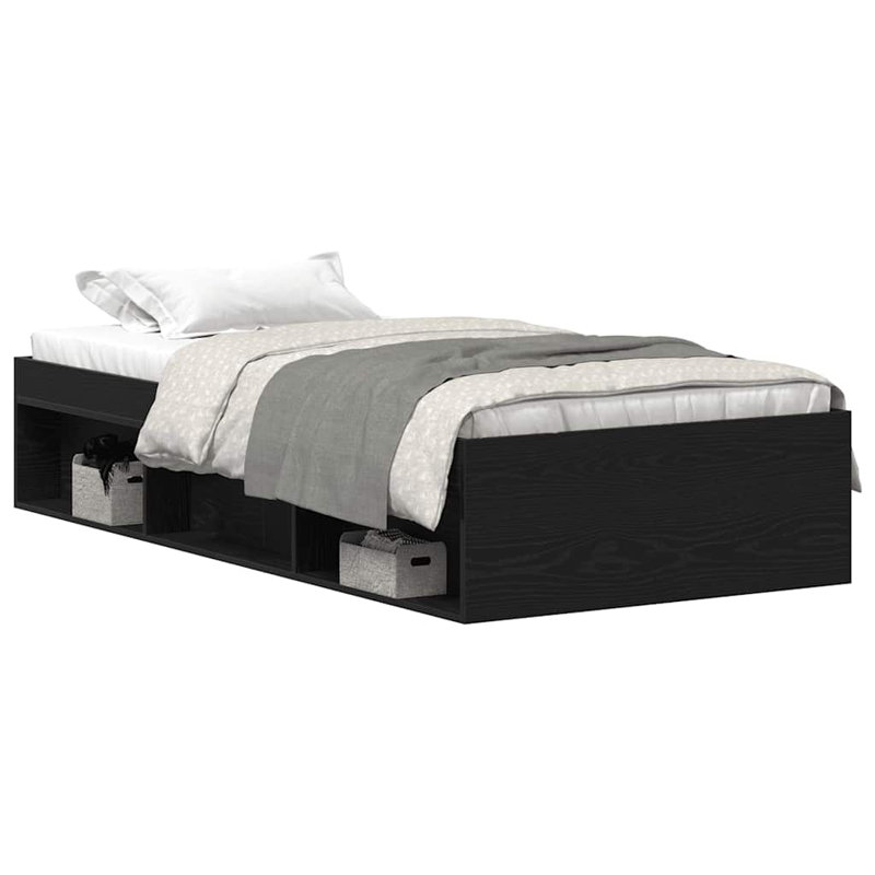 Afriani Storage Bed, Small Single (2'6), Black Oak