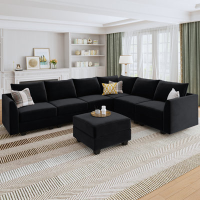 Tremee Velvet Modular U-Shaped Corner Sectional