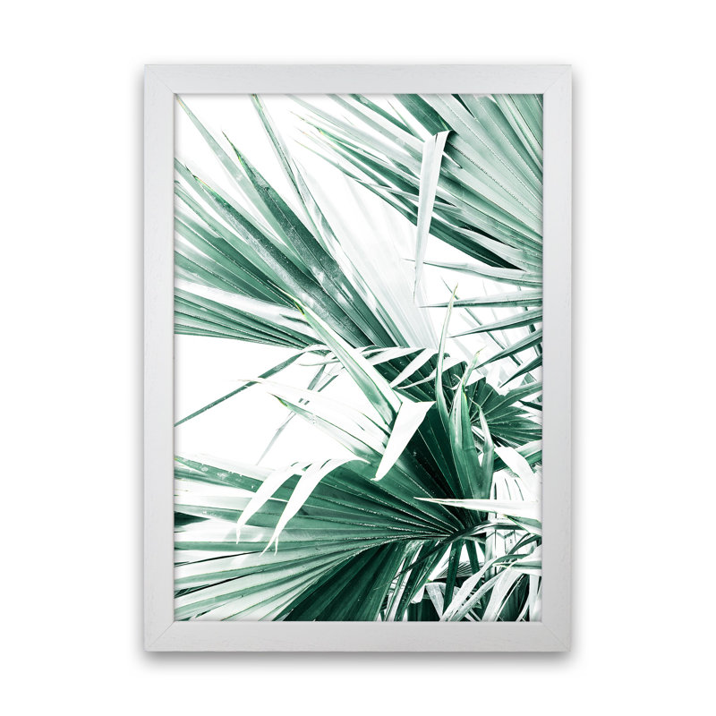 Palm Leaves II by Victoria Frost - Print, 34cm H x 25cm W x 3cm D, White Framed