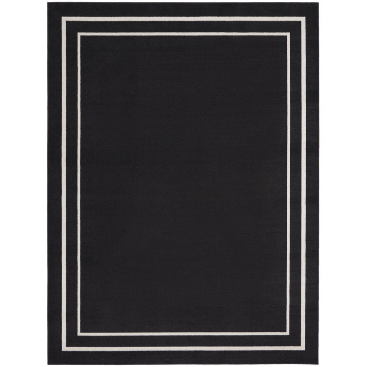 Nourison Essentials Black Ivory Indoor/Outdoor Area Rug