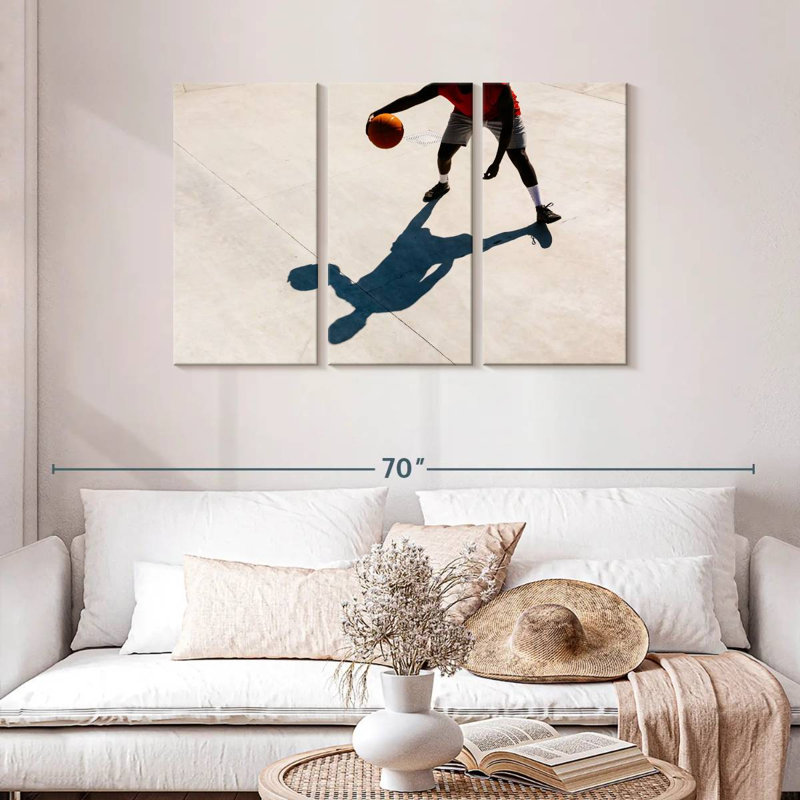 Ombre de joueur de basketball, H 28 po x l 45 po