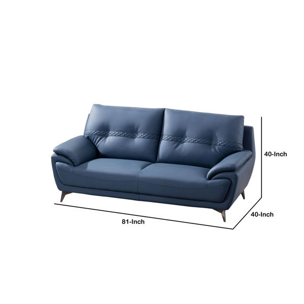 Galatia 86 Pillow Top Arm Sofa Orren Ellis Fabric: Blue Faux Leather