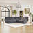 7-Piece Manual Reclining L-Shaped Sectional Sofa With Center Storage Console & Cup Holders-1552451745