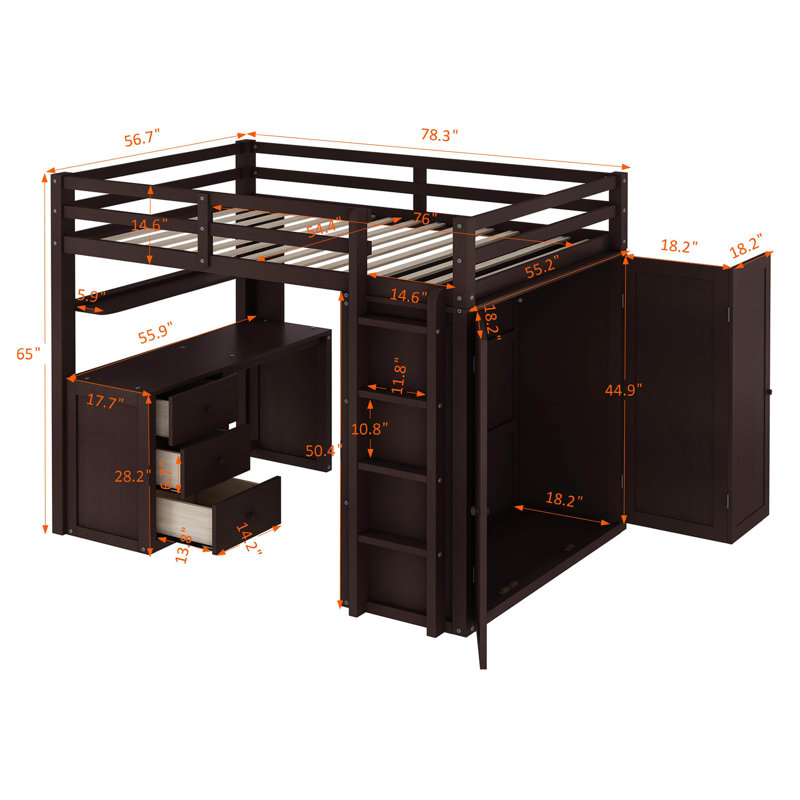 Lit mezzanine double Clapton Kids, Espresso