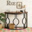 Table d'appoint industrielle en forme de demi-lune