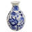Home&Manor Ceramic Bottle Vase White/Blue