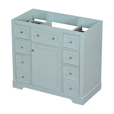Meuble-lavabo 36 po sans lavabo, base d'armoire seulement, une armoire et six tiroirs