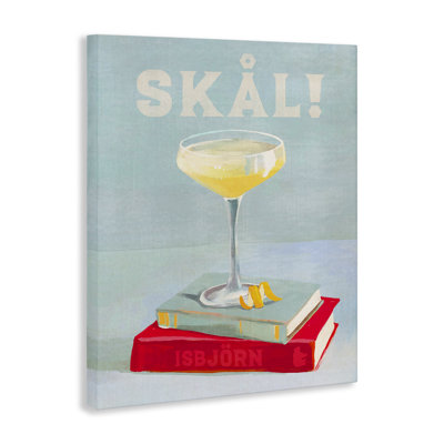 Art mural sur toile Skal Cocktail & Bookstack par The Whiskey Ginger
