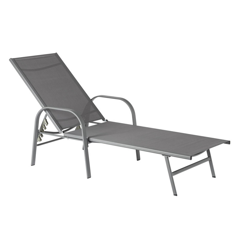 190cm Long Reclining Single Chaise, Grey
