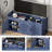 40" Modern Farmhouse Storage Bench with Cushion, Upholstered Shoe Bench with Shelf for Entryway, Mudroom, Hallway-380135699-369512752