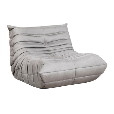 Modern Comfy Chair, Gray Microfiber, 300Lb Capacity Accent Chair In Button , Spacious Sitting